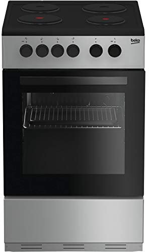 Beko KS530S 50cm Single Oven Electric Cooker With Sealed Plate Hob - Silver