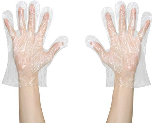 100 Stück Handschuhe Einweg - PE Plastikhandschuhe Einweghandschuhe Einmalhandschuhe Handschuhe Arbeitsschutzhandschuhe