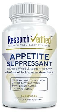 Research Verfied Appetite Suppressant - Curb Cravings, Reach Satiety, Boost Metabolism - 60 Capsules - Pack of 1
