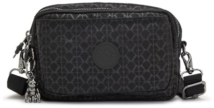 Kipling ABANU MULTI Kleine Umhängetasche, die in eine Hüfttasche umgewandelt werden kann, Signature Emb (Schwarz)