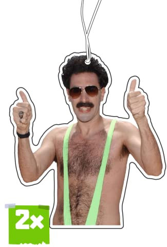 Borat Duftbaum Set - Lustig Movie Meme Auto Duftspender, Car Air Freshener, Duftanhänger, Tuning - 2 Stück