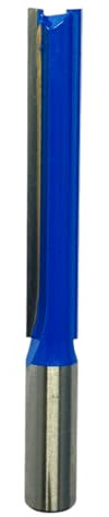 Rennie Tools - 1/2 Cutting Diameter x 1/2 Shank x 76mm Flute Extra Long TCT Tipped 2 Flute Straight Router Kitchen Worktop Cutter Bit. Blue