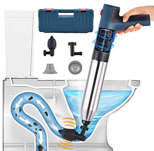 YUCHENGTECH Elektrischer Rohrreiniger Druckluft Abflussreiniger Pumpe Pressluft Rohrreiniger Rohrreinigungspumpe Druckluft für Dredge Toilette/Waschbecken/Badewanne/Bodenablauf