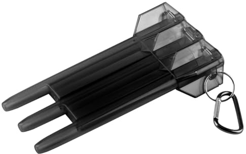 Thyonta Portable Clear Dart Case 1 Pcs Universal ABS Plastic Dart Carrying Case with Key-Locking Clasp as an Accessory for Darts Team Games(Black)