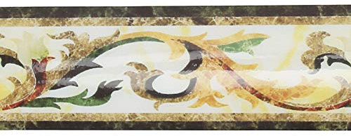 MOUMOUTEN Frise de Papier Peint Peel, 5 x 500 cm/2,0 x 196,9 in Bordure de Papier Peint Autocollant Autocollant Décor pour Salon Cuisine Salle de Bain