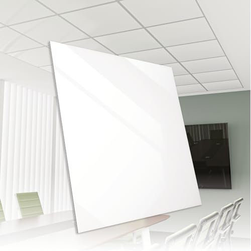 HEXIM Rasterdeckenplatte 62x62cm Kunststoff Deckenplatte weiß glanz schwer entflammbar DIN 4102-1 Decke Deckenverkleidung PVC Feuchtraum