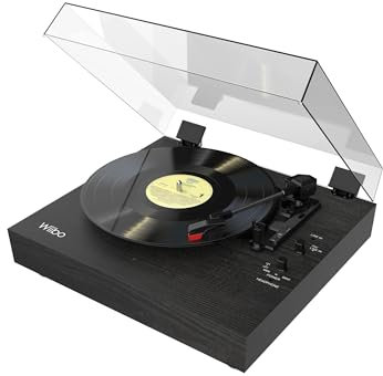 Wiibo Mustang 1965-BT Black Tocadiscos Vintage Bluetooth con Altavoces incorporados Premium