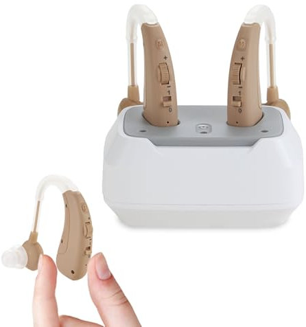 JYYRC Dispositivi audio ricaricabili per adulti e anziani con base di ricarica, 4 modalità di utilizzo,Volume regolabile,Ricarica rapida/Sound Device