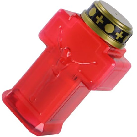 BESTOYARD Candela Led Elettronica Decorativa Con Croce Di Gesù Luce Flameless Per Chiesa e Giardino Atmosfera Sacra Per Preghiere e Memoriali Colore Rosso Facile Da Usare Senza Batteria