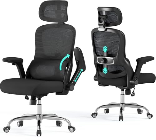 Veratric Ergonomic Office Chair: 400LBS Computer Desk Chair Comfy-Black Big and Tall Office Chair with Lumbar Support & Headrest-Gaming Chairs for Adults-Executive Office Rolling Chairs for Home Work