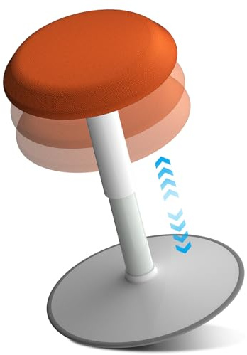 Taburete ergonómico, altura regulable (44 – 61 cm), taburete con efecto oscilante, taburete de pie con base de goma, taburete o taburete de pie, giratorio 360° y antideslizante, protección antivuelco