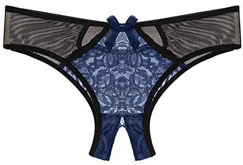VIYUANH Perizoma Donna Sexy Hot Per Aperto Vita Bassa Trasparente Mutande Curvy Taglie Forti Tanga Perizoma Senza Cuciture Biancheria Intima Brasiliana Slip Pizzo Elasticizzate