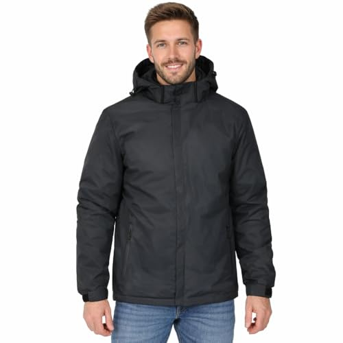 Blu Apparel Mens Padded Waterproof Coat Quilted Rain Jacket for Men Warm Midweight Coat for Men
