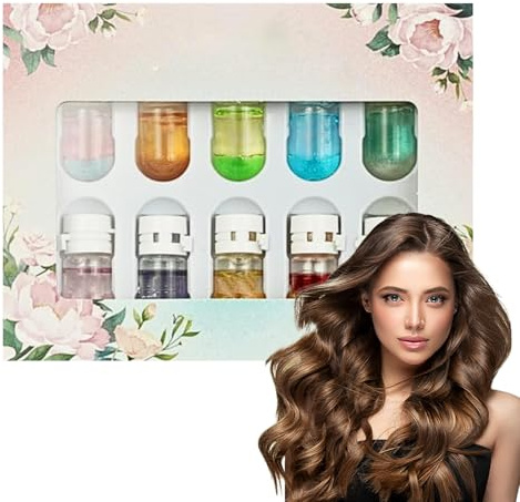 10 Count Hair Perfume Oil with 10 Fragrances - Mini Hair Oil for Dry Damaged Hair - Mini Perfume Sets for Women Nourishing Hair Serum - Suitable for All Hair Types And Portable for Daily&Travel
