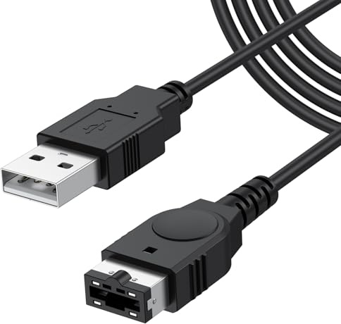 USB-laddningskabel för Nintendo NDS och GBA SP - 120 cm, enkel laddning via USB, laddare, kompatibel med Game Boy Advance SP/Nintendo DS (svart)