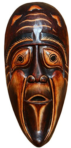 Bella misticismo legno maschera fantasma Morte testa Africa gotico Realizzato a mano Bali maske65
