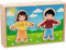 Anziehpuppenpuzzle Junge und Mädchen im Holzkasten (Kinderpuzzle)