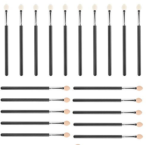 Lidschatten Pinsel Schwamm, 20 Stück Augen Make-up Applikator Weich Augenbrauen Pinsel Set für Anfänger Frauen Mädchen