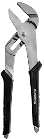 Olympia Tools 12-Inch Tongue and Groove Pliers, Straight Jaw Pliers with Cushion grip, 7 Jaw positions, 2.7 Jaw Capacity