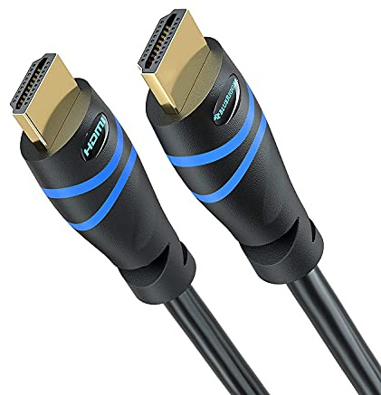 BlueRigger 4K HDMI Cable (20FT, 4K 60Hz HDR, HDCP 2.2, High Speed 18Gbps, in-Wall CL3 Rated) - Compatible with PS5/PS4, Xbox, Roku, Apple TV, HDTV, Blu-ray, PC