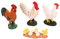 Bagima 4 Stück Bauernhof-Huhn-Tier-Spielzeug, Statue, Miniatur-Retro-Hühnerstall, simuliert, realistisch, Küken, Hahn, Henne Modell-Figuren