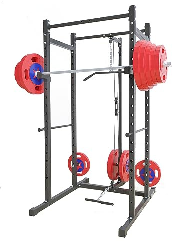 Strongway® Multi-Gym Power Cage with Dual Pulley System Squat Rack Power Rack Weight Lifting Home Gym Fitness