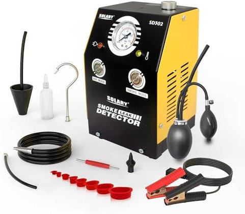 Solary EVAP Nebelmaschine, Werkzeug zur Erkennung von Lecks für Autos, DC12V, mit Druckanzeige, Gelb