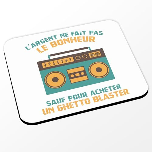 Tappetino per mouse bianco – Radio-Cassette, argento non fa la felicità, dimensioni 24 x 20 cm