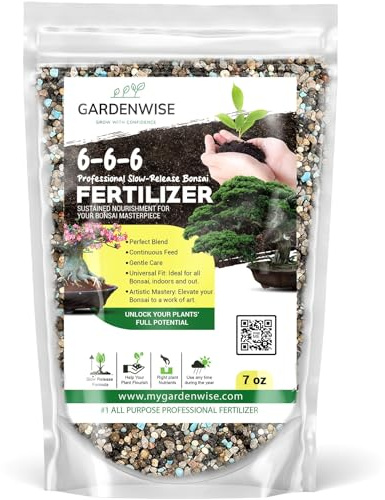 GARDENWISE Bonsai Fertilizer Pellets – Slow-Release Bonsai Tree Fertilizer & Food for Compact Growth, Dense Branching & Healthy Roots | Ideal for All Bonsai & Money Tree (7 OZ)