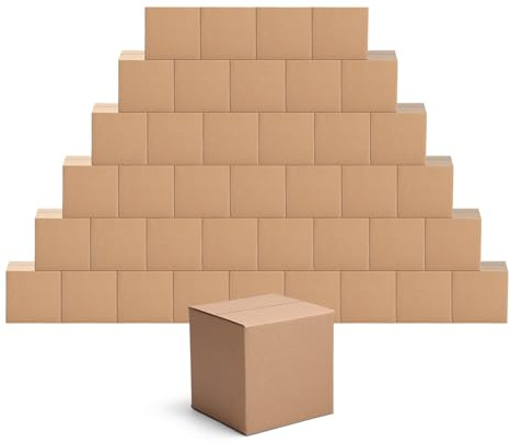 EdenseeLake 40 Pack 5x5x5 inches Shipping Boxes Small Cardboard Boxes for Packing, Moving, Mailing, Brown