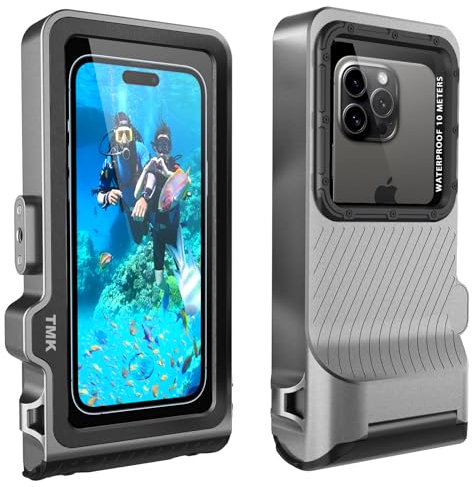 Shellbox Pochette Étanche Smartphone IPX8 Pochette Téléphone Étanche au Toucher Housse Étanche Smartphone Compatible for iPhone 16 15 14 13 12 11 Pro Max Samsung S24 S23 A35 A55 A25 A15 (Black Gray)