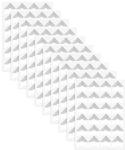 Begchy 240 Stück Fotoecken für Scrapbooking, Goldene Fotoeckenaufkleber, Selbstklebende Fotoecken, Silber