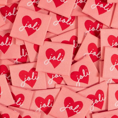 Ikatee Étiquettes tissées Joli Coeur - x5