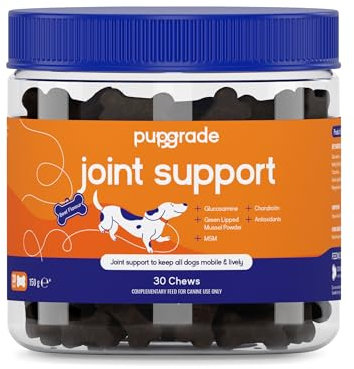 PupGrade Joint Support Supplement for Dogs - Natural Glucosamine Chondroitin with MSM - Supports joint and bone health - For young and senior dogs - 30 Chews