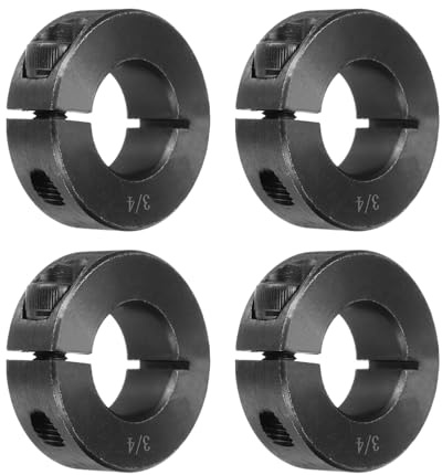 QUARKZMAN Vågring 3/4 tum hål en delad axelring av kolstål med spännring vågringar med gängstift svart 4-pack