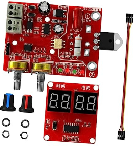 SEWACC Scheda Di Controllo Saldatrice a Punti 40a Display Digitale, Regolatore e, Microcontrollore Per Saldatura Fai Da Te, Compatta e Portatile Per Uso Manuale