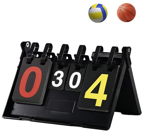 WEGREAT Tabellone segnapunti portatile a 4 cifre: tabellone segnapunti portatile da 0 a 35 punti, impermeabile, pieghevole, Digit concorrenza, per calcio, pallavolo, pallacanestro, pallavolo