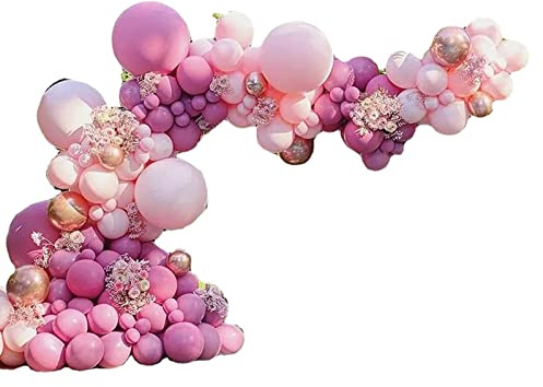 Ejoyous Ballonggarlandbågesats, Rosa Dekorativa Ballonger, Lätta Att Ställa Upp för Födelsedagsfester och Bröllop