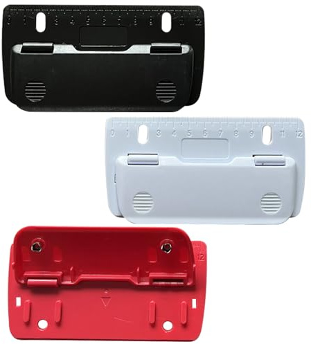 Pyralidsg 3 Piezas Perforadoras de Bolsillo, Portable 2 Agujeros Perforadora de Papel, Perforadoras de Bolsillo de Plástico con Escala, Perforadora para Escuela, Oficina, Hogar