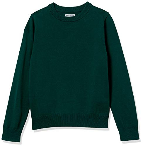 Amazon Essentials Jersey de Uniforme de Algodón con Cuello Redondo Niño, Verde, 6-7 años