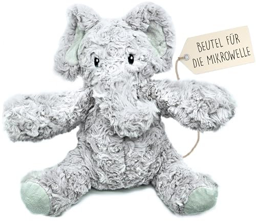 Thermo-Plüschtiere - Plüschtier Mikrowellensamen - Mikrowellen-Plüschtier - Thermisches Baby - Plüschtier Elefant - Plüsch für Koliken - Plüsch zum Schlafen - Abnehmbarer Samensack