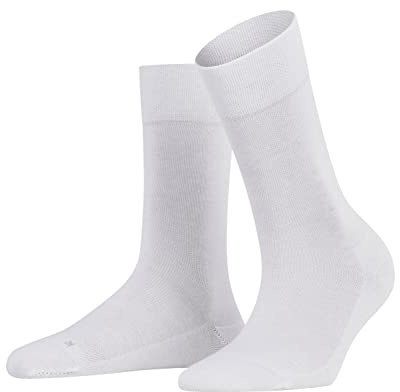 FALKE Damen Socken Sensitive London W SO Baumwolle mit Komfortbund 1 Paar, Weiß (White 2000) neu - umweltfreundlich, 39-42