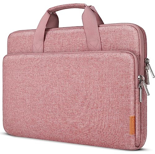DOMISO Funda para Portatil Ordenador 15.6 Pulgadas,MacBook Pro M4 M3 M2 2025/Pro Max,Protección Bolsa para 15-16 Pulgadas Lenovo,HP,Dell,Asus Chromebook,Laptop PC Case Sleeve Con Asa,Rosado