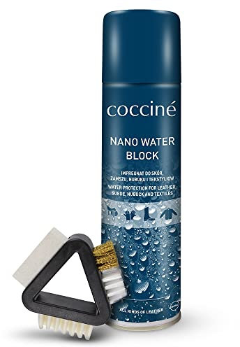 Coccine - Spray Imperméabilisant Chaussures Daim et Nubuck 400 ml + Brosse 3-en-1, Kit d’Imperméabilisation et de Nettoyage, Protection Déperlante, Élimine Les Saletés Sèches
