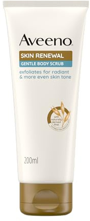 Aveeno Skin Renewal Scrub Corpo Delicato, Scrub corpo esfoliante con Avena Prebiotica, PHA e Niacinamide, Trattamento esfoliante corpo per la pelle secca, ruvida e screpolata, 200 ml