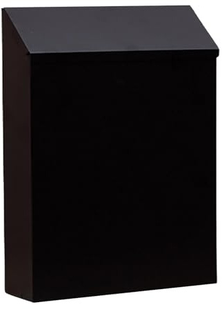 IEUDNS Wall Mounted Mailbox Drop Box with Lock, Letterbox,Rainproof Newspaper Holder Box Wall Hanging Mail Box for Gate Porch Decor, Black