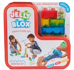 Jelly Blox - Kit Creativo - 20 Mattoncini Tattili di Forme Diverse - Giochi di Costruzione per Bambini dai 2 Anni - Blocchi Elastici, Morbidi e Flessibili - Stimola Capacità Motorie