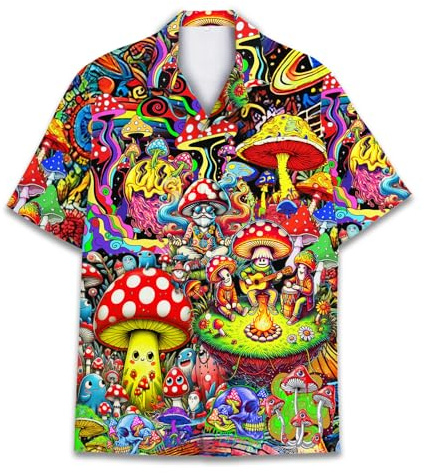 HIHI Global Hawaiian Shirt Men's Shirt Button Down Short Sleeve Raccoon Tropical Raccoon Pattern Casual Holiday Beach Summer