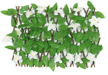 Erweiterbares Gitter für den Außenbereich, erweiterbarer Zaun | Erweiterbarer Gitterzaun aus Weide | Zaun für Heimdekoration, grüne Pflanzenhintergrundwand, Treppe und Balkon