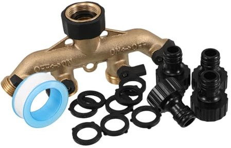 Yardwe Brass Splitter Garden Hose Connector for Outdoor Plant Watering Irrigation